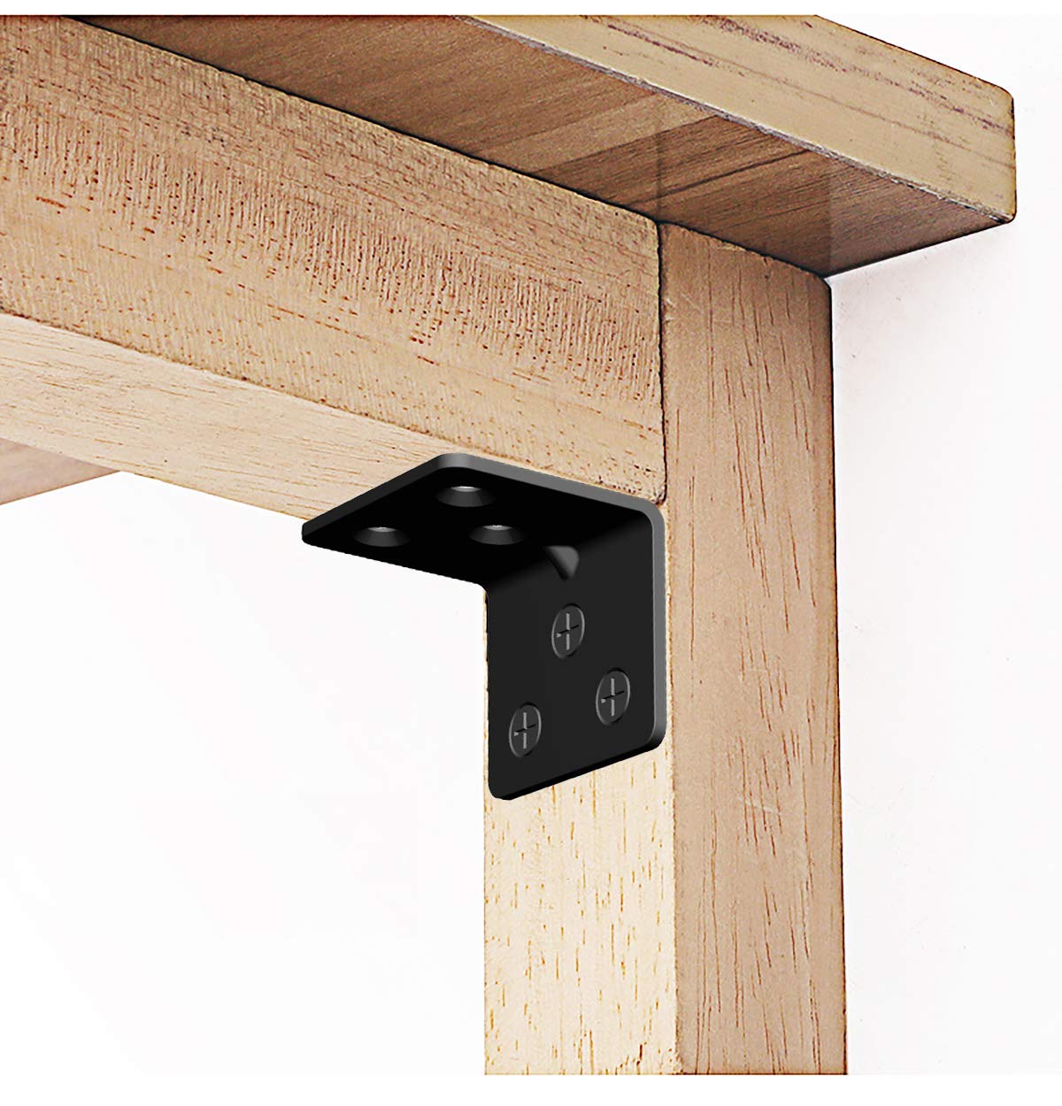 Black Stainless Steel Shelf Bracket,Joint Right Angle Bracket,L Shape Heavy Duty Metal Corner Brace Shelf Supporter Aufuga(16 Pcs) Aufuga