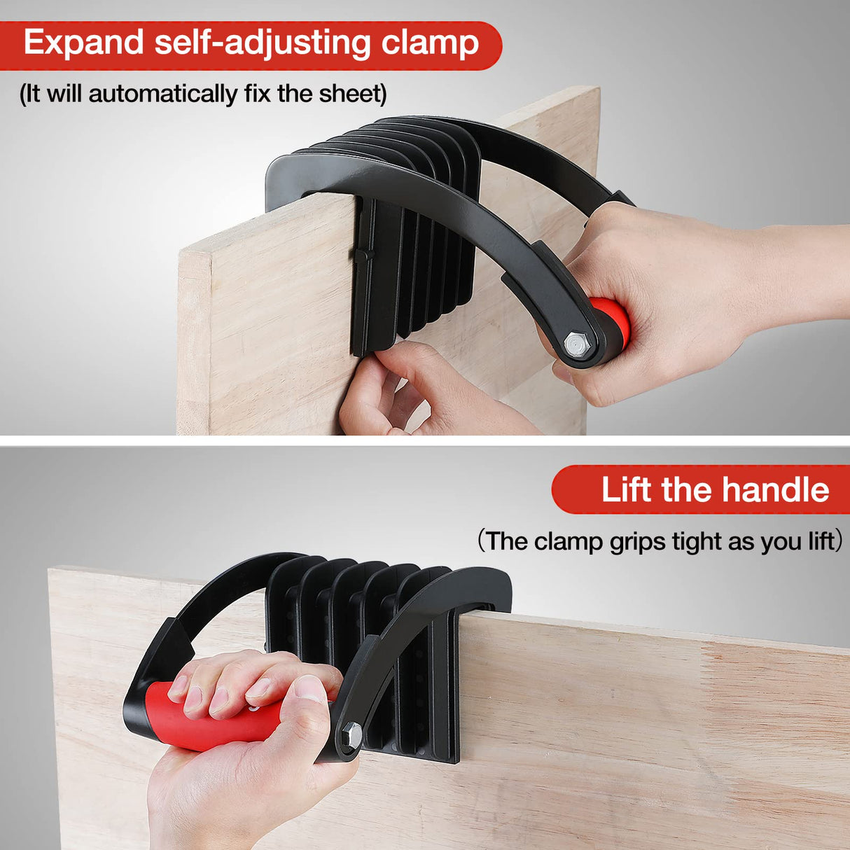 Goldblatt 2 Pack Panel Carrier, Plywood Lifting, Drywall Carrying Tool for Wood, Synthetic Cement Board - Clamping Thickness up to 3/4 inch Goldblatt