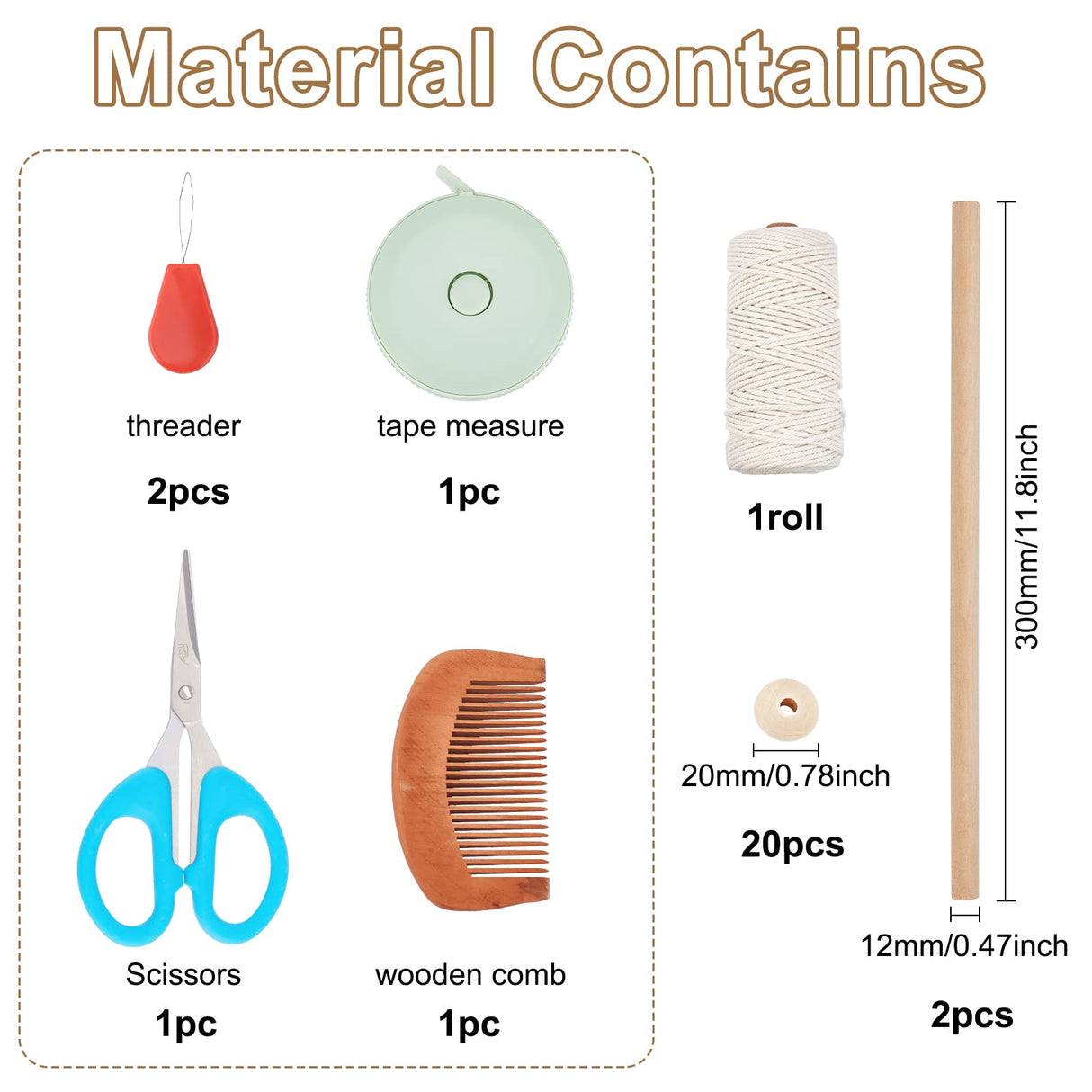 FREEBLOSS 2 Set DIY Macrame Leaf Wall Hanging Kit Macrame Feather 100M Macrame Cord and 20Pcs Wooden Beads Boho Macrame Wall Hanging Decor Macrame FREEBLOSS