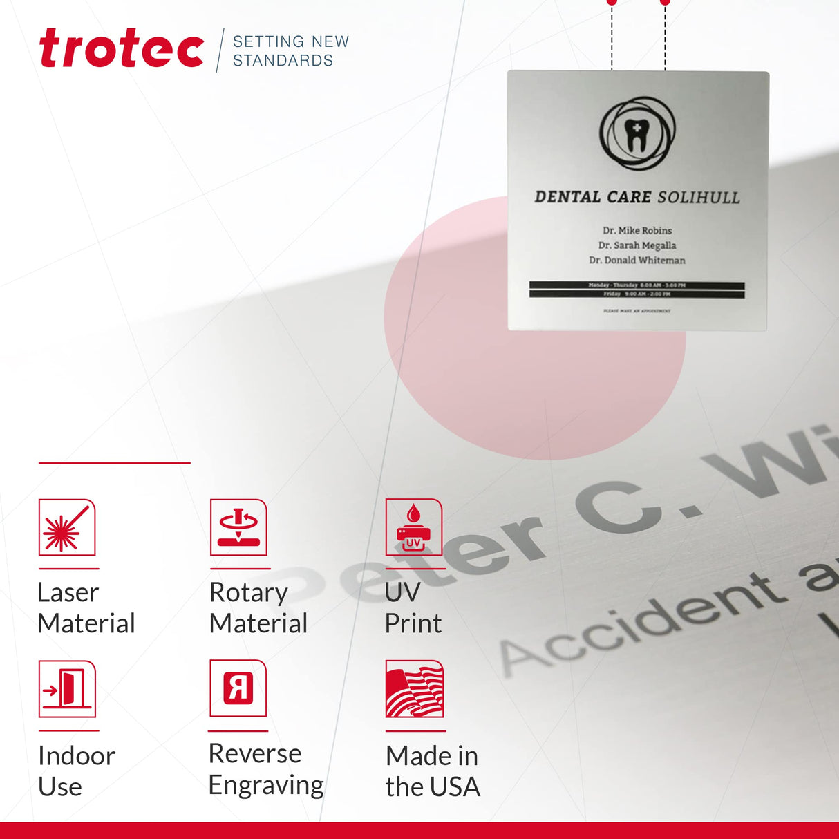 Trotec | Metallic Looking Acrylic Sheet | 4 Pcs | Brushed Silver/Black | 12"x24.25"x1/16" | Metallic Finish - Scratch Resistant for Laser Engraving & TROTEC