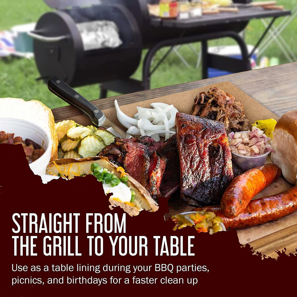 Brown Butcher Paper - 18" x 150' - Butcher Paper Roll for Wrapping & Smoking Meat - Unwaxed, Unbleached, Durable Food Grade Brown Paper Roll - Brown Bryco Goods