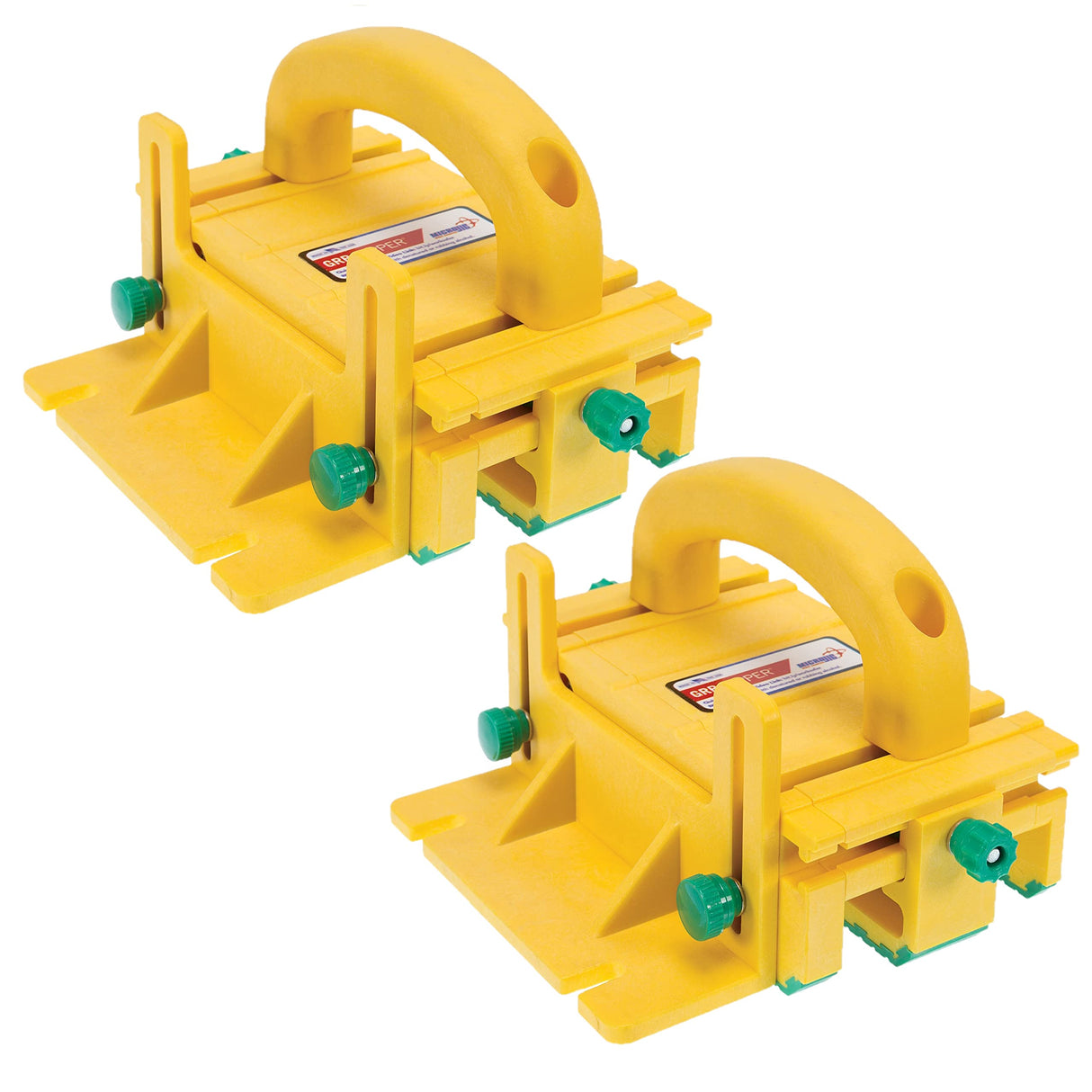 MICROJIG GRR-RIPPER GR-100 3D Adjustable Table Saw Pushblock, 2-Pack, Yellow MICRO JIG