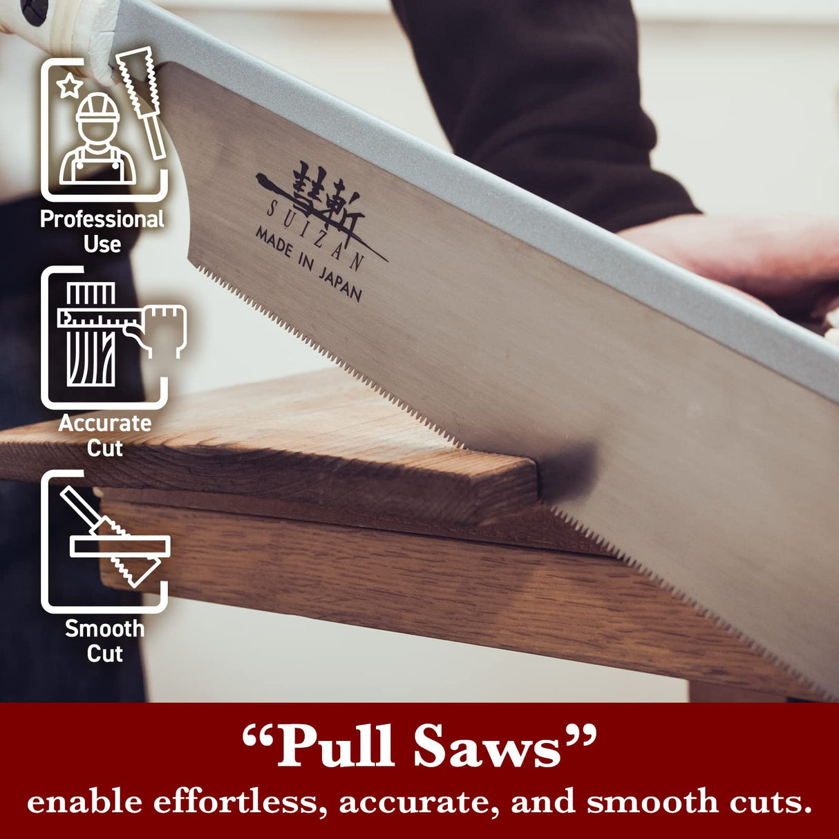 SUIZAN Japanese Dozuki Dovetail Hand Saw 9 1/2 Inch Pull Saw Tenon Saw for Cross-cut, Rip-cut, Slant Cutting (Japanese Dovetail Hand Saw) SUIZAN