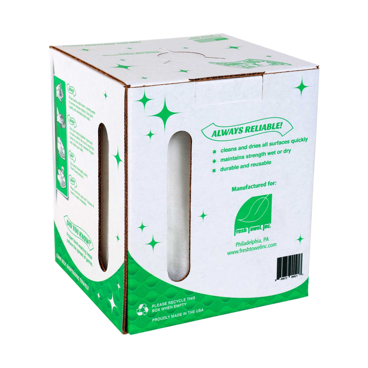 Fresh Towel Ultra Strong Center Pull Shop Towels - (1 Box of 300) Disposable Cleaning Towels - White, 9 x 12 inches - FT500 Fresh Towel, Inc.