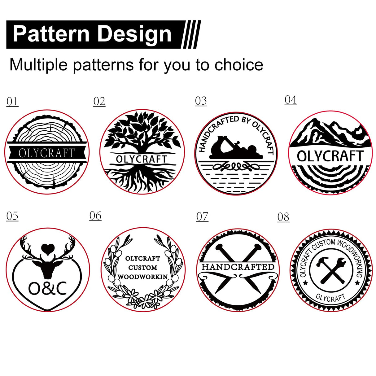 Custom Logo Brass Branding Iron with Wood Handle for Leather, Wood, and Baking - OLYCRAFT OLYCRAFT