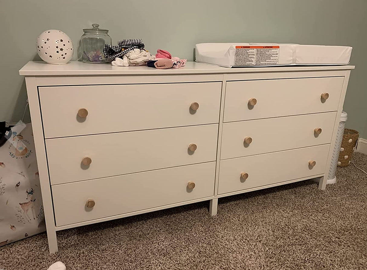 WEICHUAN 20PCS Round Unfinished Wood Cabinet Furniture Drawer Knobs Pulls Handles (Diameter: 3.6cm Height: 3cm) WEICHUAN