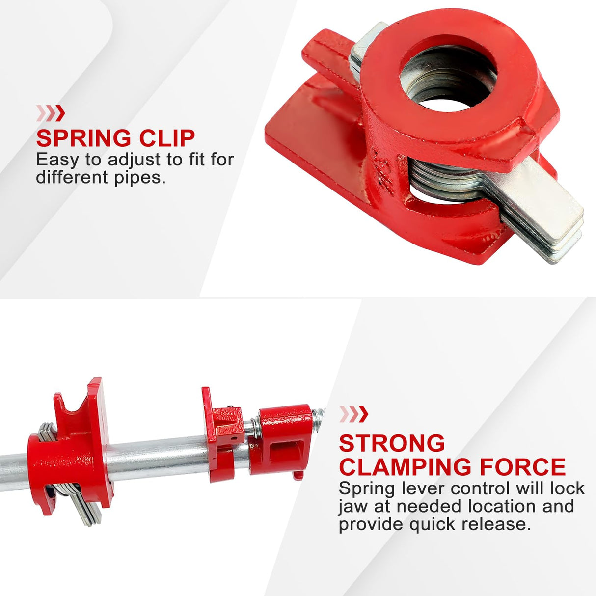 FLKQC Wood Gluing Pipe Clamp Set, Heavy Duty Cast Iron Quick Release Pipe Clamps for Woodworking, Pipe Clamps Quick Release for Woodworking, FLKQC