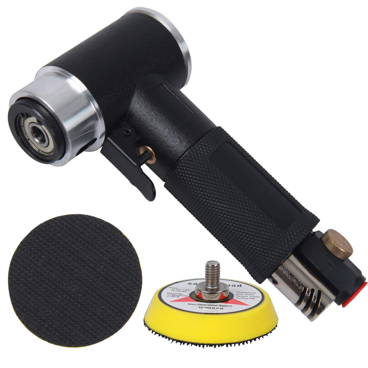 2" and 3" Random Orbital Air Mini Sander, Pneumatic Sander for auto sanding tools, 15,000 RPM Air angle sander, Pneumatic angle sander,Dual Action YELWAY