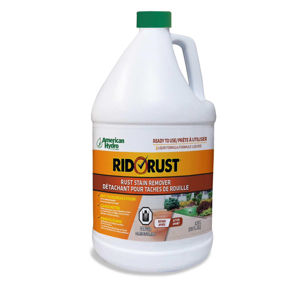 American Hydro Systems 2662 Rid O' Rust Liquid Rust Stain Remover, 1 Gallon, 4 Pack Pro Products