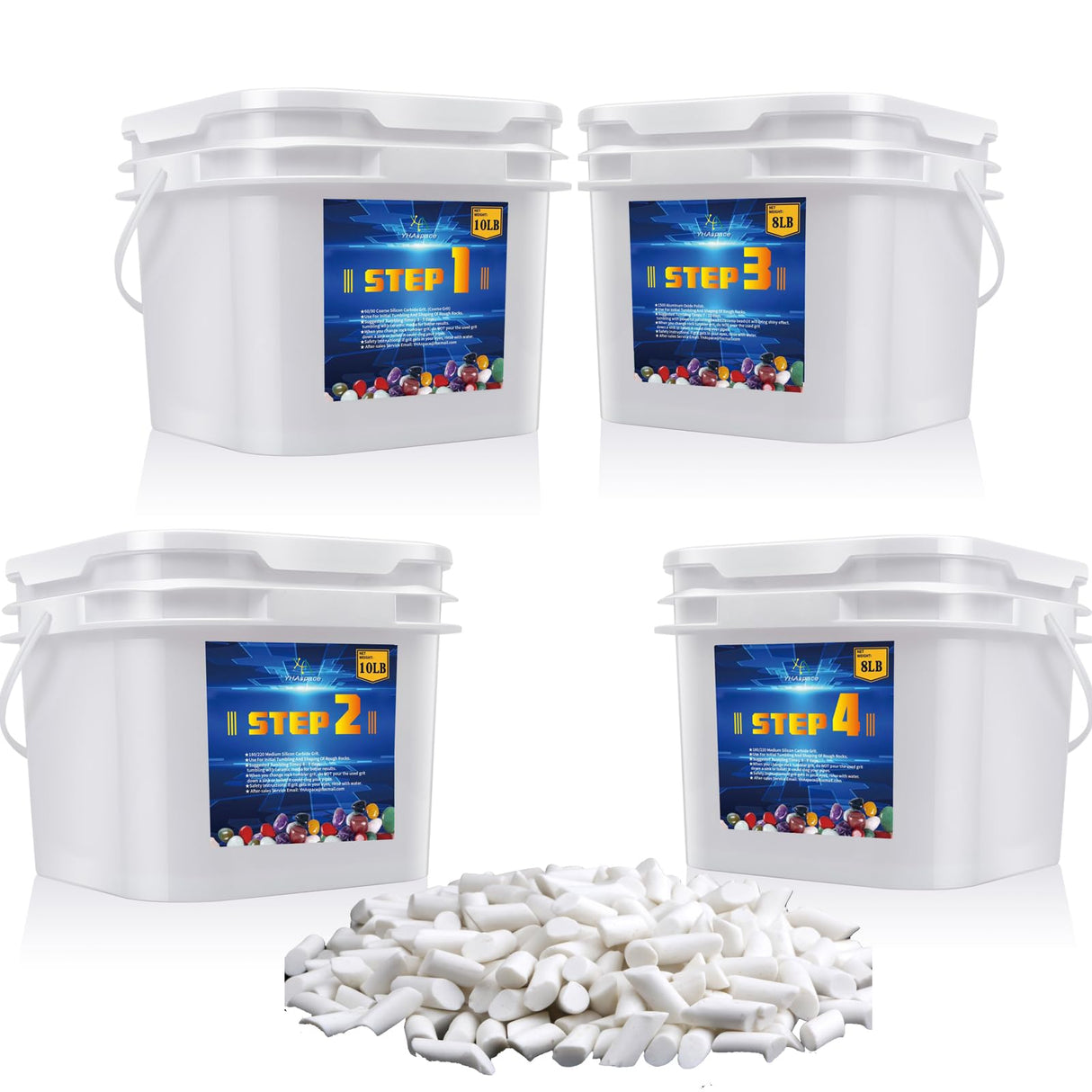 40 lb Bulk Rock Tumbler Grit Kit - Rock Polishing Grit Media Rock Tumbler Refill Grit Media Kit Rock Tumbler Grit Refill Kit YHAspace