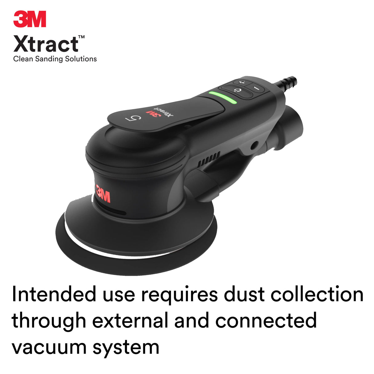 3M Xtract Electric Random Orbital Sander, Ergonomic and Lightweight ROS, 88758, 5 in, Central Vacuum, 3/16 in Orbit, 110V, 350W Motor, Metal Xtract