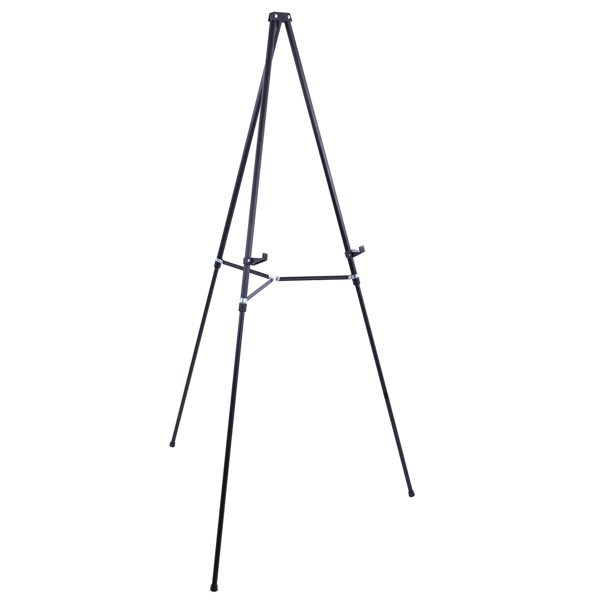 U.S. Art Supply 66" High Showroom Black Aluminum Display Easel and Presentation Stand - Large Adjustable Height Portable Tripod, Holds 25 lbs - Floor US Art Supply