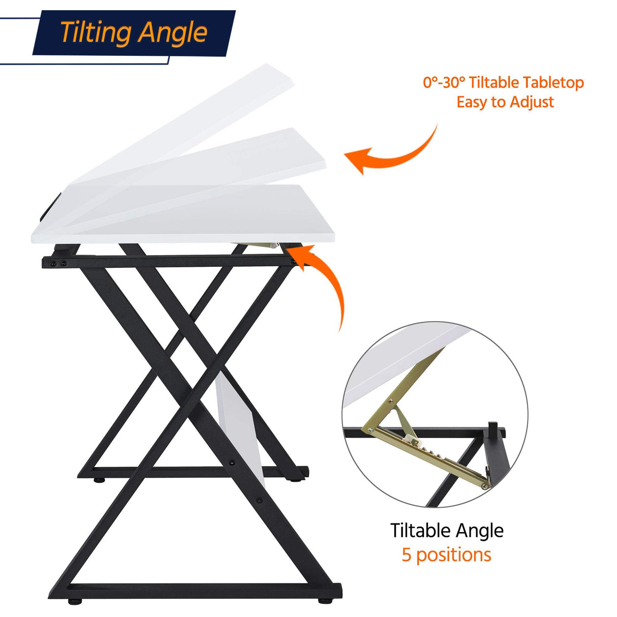Yaheetech Drafting Table for Artists Art Desk Drawing Painting Studying Table w/Tilted Tabletop Art Craft Work Station for Adults Home Office School Yaheetech