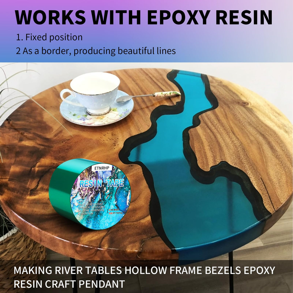 ETNRHP Resin Tape Epoxy Tape for Epoxy Resin Molding Thermal Silicone High Temperature UV Resistance Tape Easy Peeling Mold Release for Epoxy Resin ETNRHP