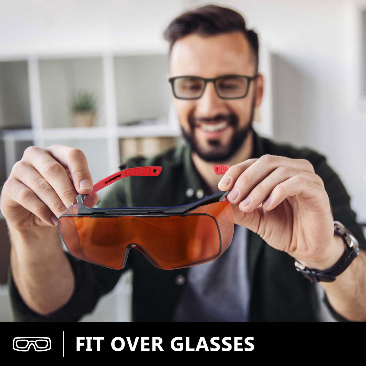 Professional Laser Goggles-Dual Wave 532+1064nm Laser Safety glasses,Resistant to Laser180-540&750-1100nm for 445nm,532nm,1064nm Infrared JILERWEAR