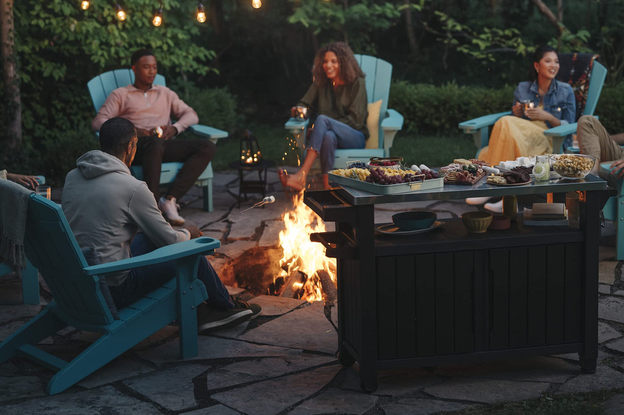 Keter Unity XL Portable Table and Storage Cabinet, in Dark Grey Keter