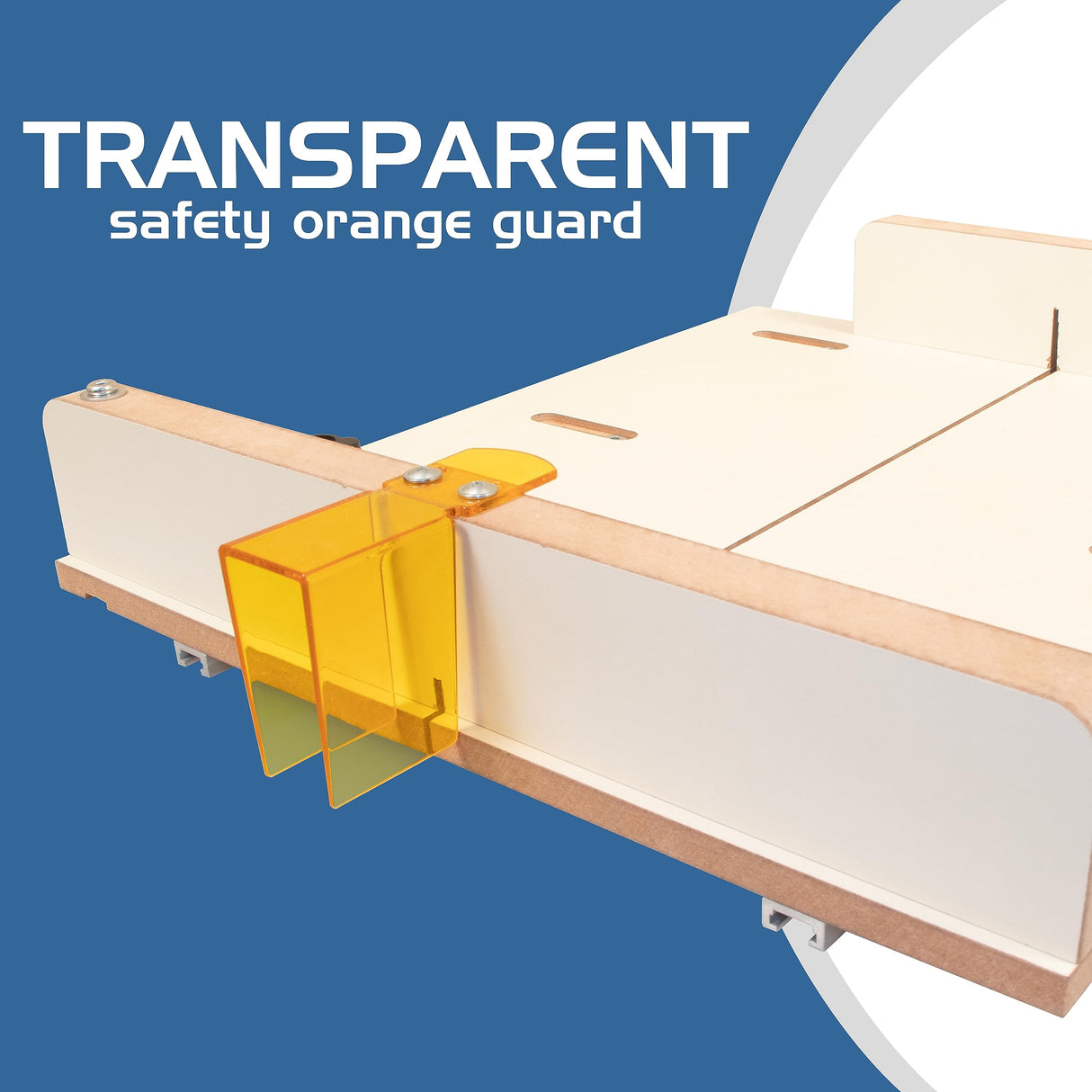 Fulton MDF Table Saw Complete Crosscut Sled Kit with 2 Aluminum Runner Track Bars • 1 Adjustable Stop • Transparent Guard along with Full Color Fulton