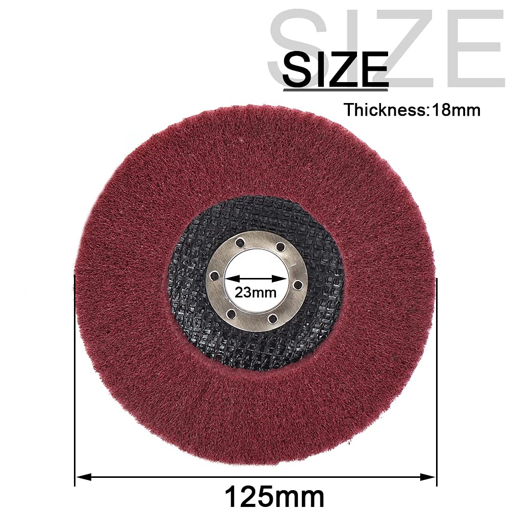 SI FANG 10Pcs 5 x 7/8 Inch Nylon Fiber Flap Polishing Wheel Disc, Scouring Pad Buffing Wheel for Angle Grinder, Sanding Pads for Grinding, Mirror SI FANG
