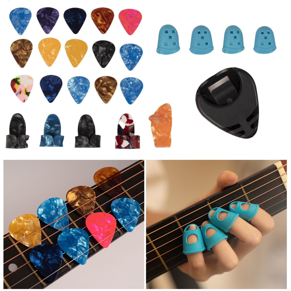 Moomuto 88PCS Acoustic Guitar Accessories Kit Include Acoustic Guitar Strings,Tuner,Capo,Thumb Finger Picks,3-in-1 Restring Tool,Bridge Pins,Guitar Moomuto