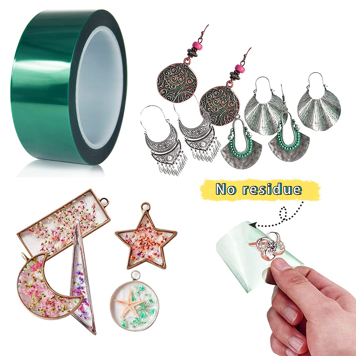 MYJOR Resin Tape, Epoxy Resin Tape, 2 in x 108 FT, Used for epoxy molding, Silicone Adhesive, Acid and Alkali Resistance, Easy Release, no Residue MYJOR