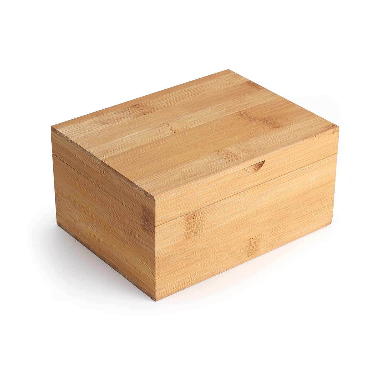 Woiworco Small Bamboo Wooden Box with Hinged Lid, 6.7 x 5.1 x 3.1 inch Natural Wooden Boxes Box for Crafts Art and DIY Hobbies, Decorative Box and Woiworco