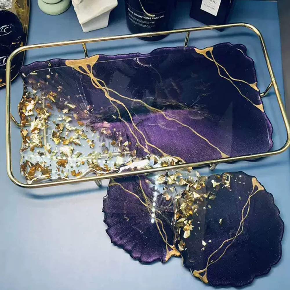 ResinWorld 2 Pack Large Silicone Molds Epoxy Resin Geode Tray Mold DIY for Making Resin Tray ResinWorld