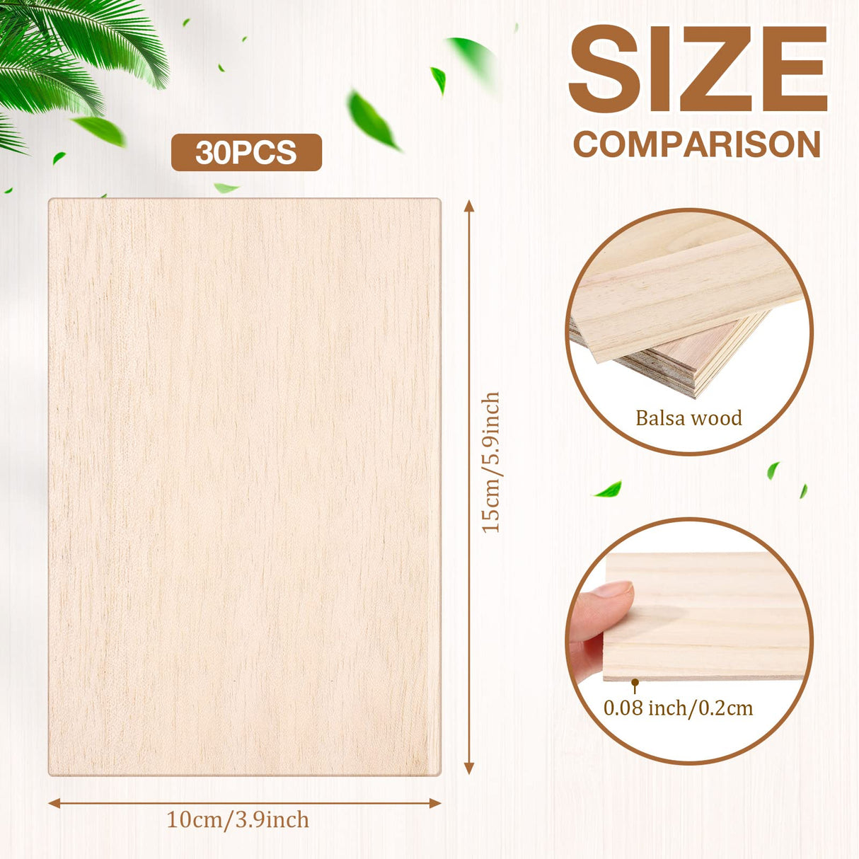 30 Pack 4 x 6 Inch Balsa Wood Sheets Thin Plywood Wood Sheets Balsa Wood Sheets for Crafts Unfinished Wood Sheets for Architectural Models Painting Qunclay