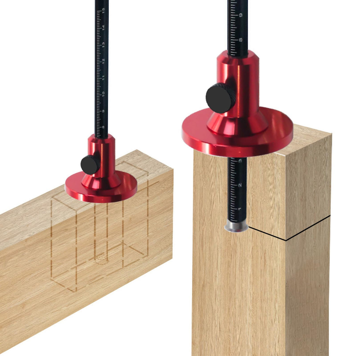 Wheel Marking Gauge, European Style Aluminum Alloy Scriber Woodworking Mortise Parallel Scribing Tool with Knurled Knob, Metric and Inch Scales Fafeicy