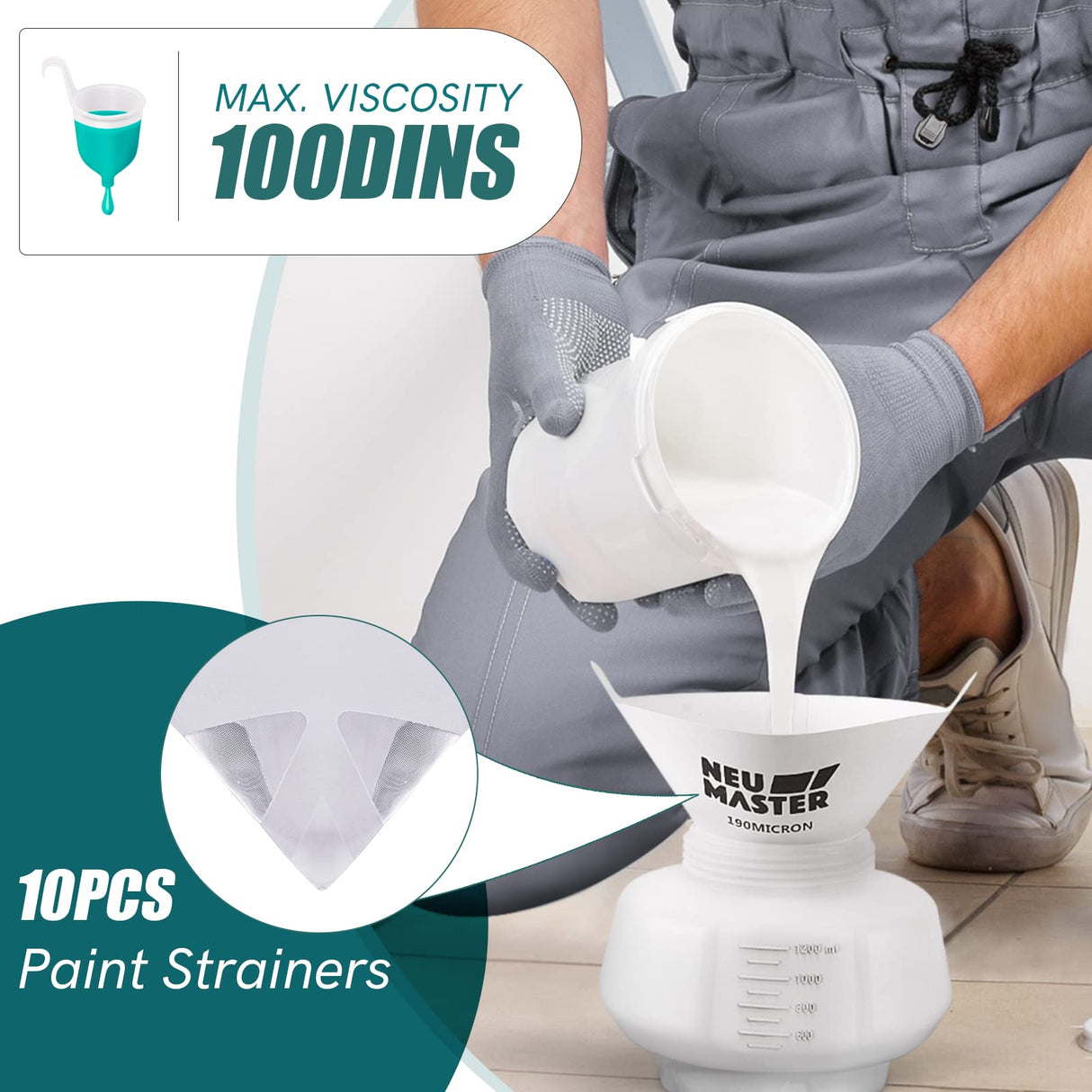 NEU MASTER Paint Sprayer, Electric Spray Paint Gun 1200ML Container/4 Nozzles/3 Patterns, Easy to Clean HVLP Paint Sprayers for House Painting, Home NEU MASTER