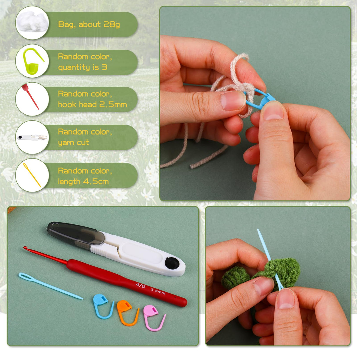 kdafio Crochet Kit for Beginners, 2PC Hanging Potted Plants Crochet Starter Kit with Step-by-Step Instructions and Video Tutorials Complete Crochet kdafio