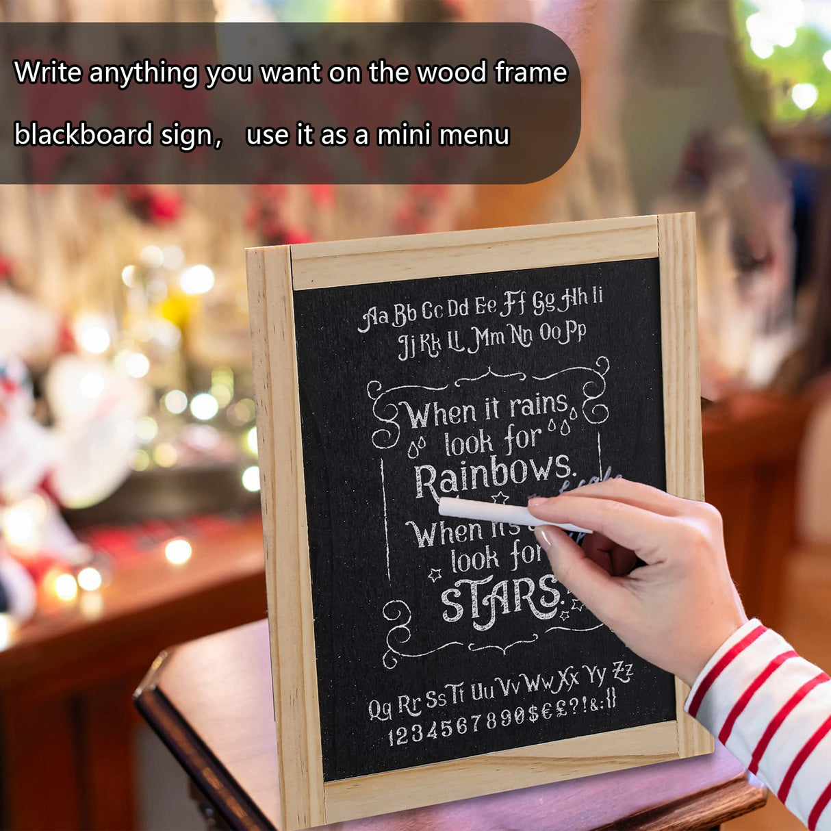 Harloon 6 Pcs Chalk Board Small 8.5 x 10.5 Double Sided Mini Unfinished Wood Frame Tabletop Blackboard Signs Classroom School Supplies for Kid Party Harloon