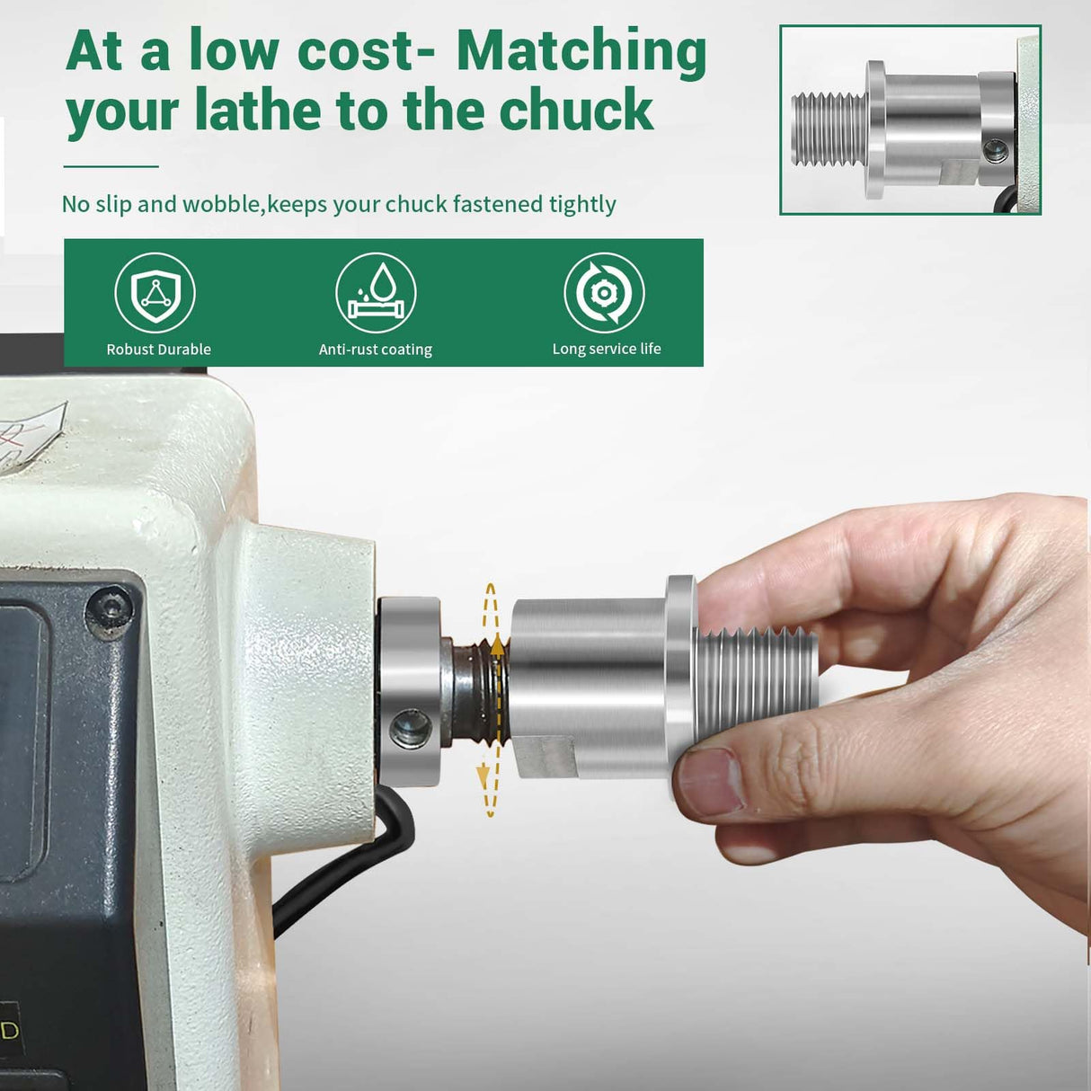 HAowosi Lathe Headstock Spindle Adapter,Converts 3/4" x 10TPI to 1" x 8TPI for Woodworking Lathe HAowosi