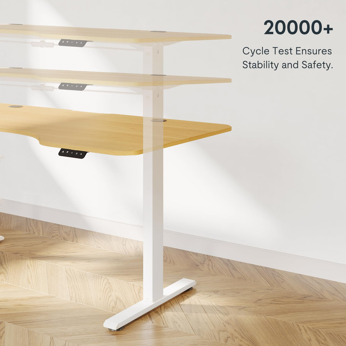 FLEXISPOT Standing Desk 63 x 30 Inch Adjustable Height Desk with Splice Board Home Office Computer Workstation Electric Sit Stand up Desk, Maple Top FLEXISPOT