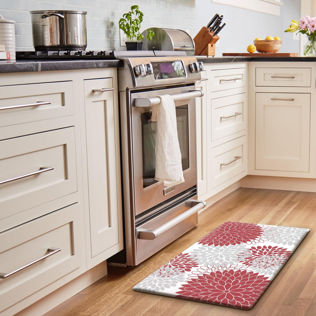 Anti Fatigue Kitchen Mats for Floor 2PCS,17"x47"+17"x29" Farmhouse Kitchen Rugs Non Slip Rubber Backing,Waterproof Cushioned Standing Mat for Collive