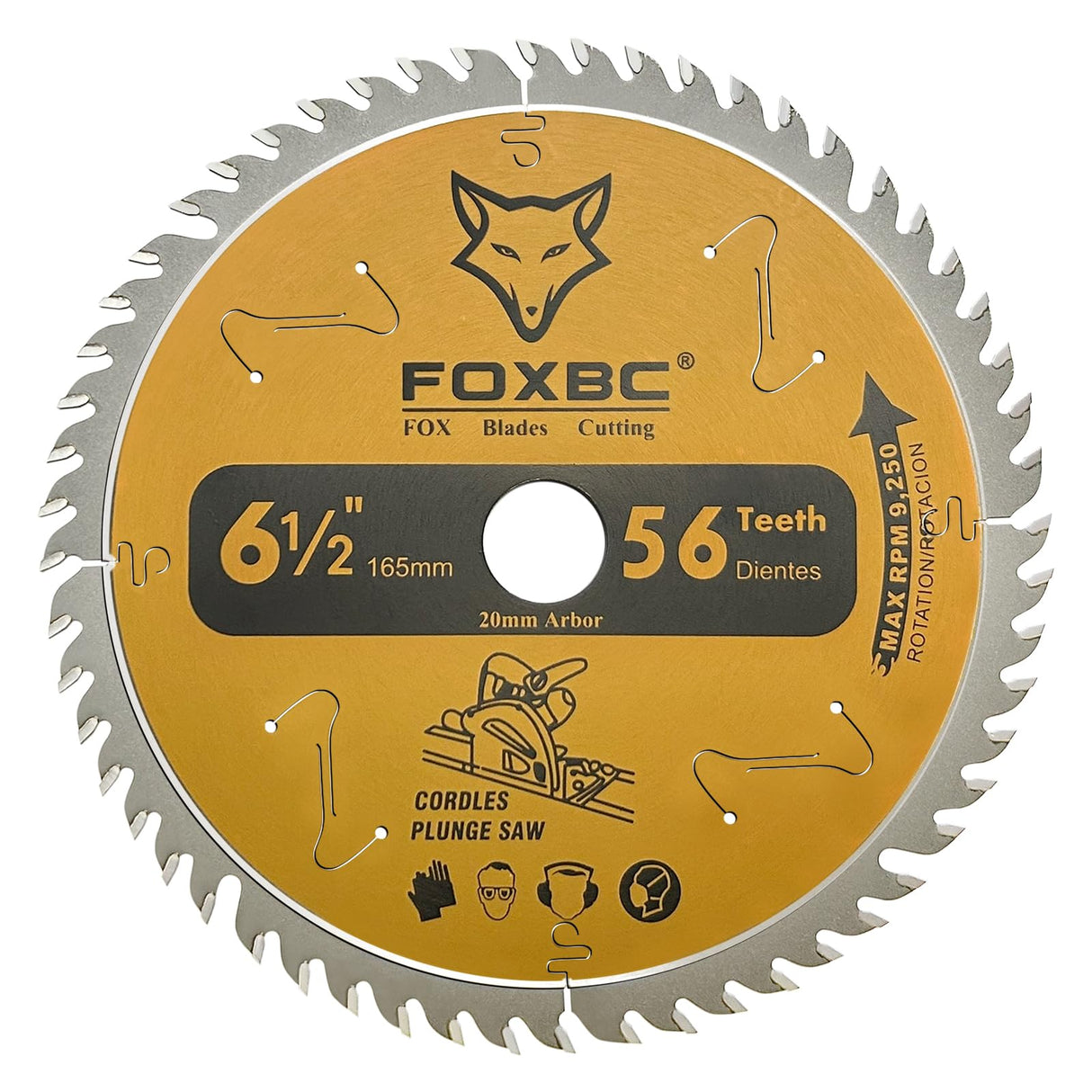 FOXBC 6-1/2" 56T Carbide-Tipped Track Saw Blade for Makita B-07353 Plunge Circular Saw, Wen CT1065, Replacement for Makita B-57342, Wen BL655 Saw FOXBC