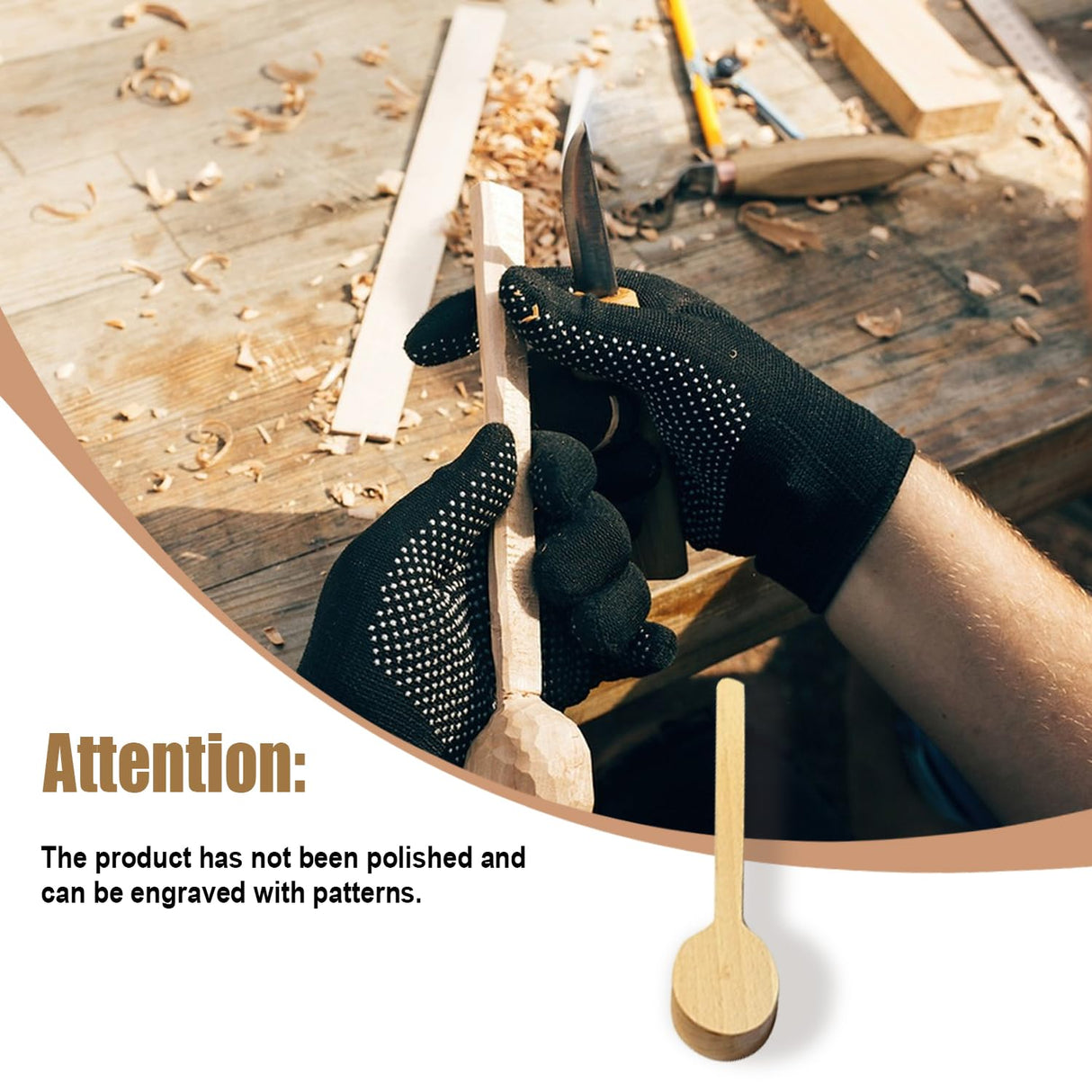 Unfinished Wood Carving Spoon Kit, Blank Wooden Spoon for Whittling Unfinished Wood Blocks Carving Blanks Hobby Wood Carving Blocks Wooden Blank for dcvbny