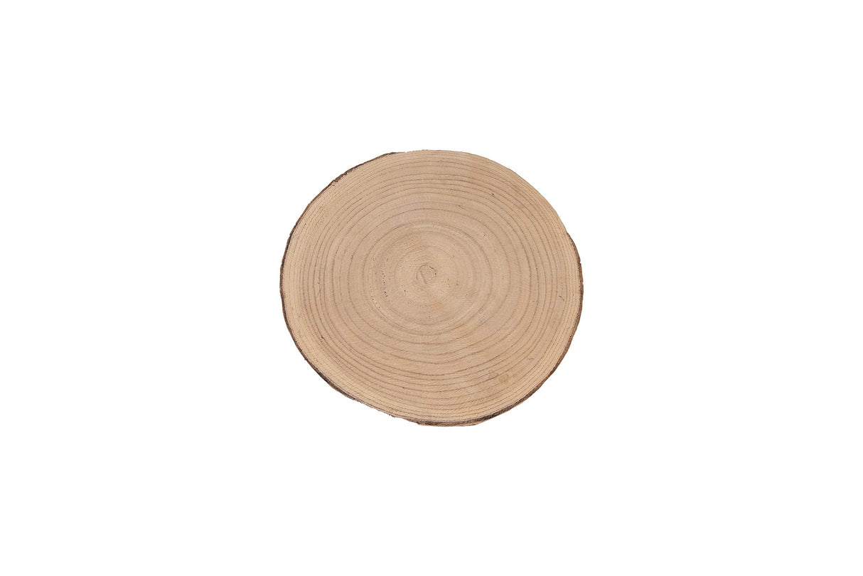 Creative Co-Op Small Paulownia Wood Pedestal with Metal Legs Creative Co-Op