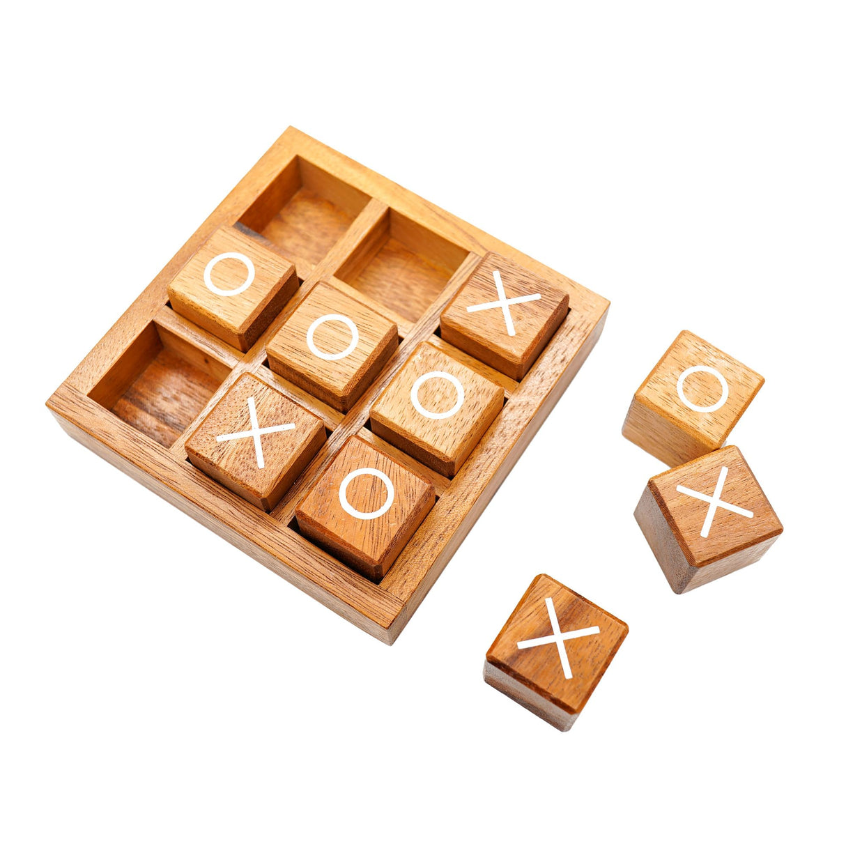 BSIRI XO Blocks (L) Tic Tac Toe Board Games-Ideal for Kids Games, Family Games and Game Night for Adults, Farmhouse Decor for Coffee Table Decor, BSIRI