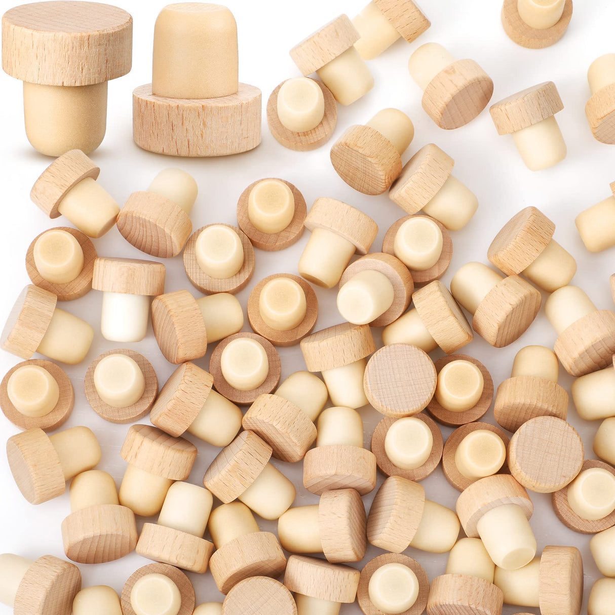 Wine Bottle Corks T Shaped Cork Plugs for Wine Cork Wine Stopper Reusable Wine Corks Wooden and Rubber Wine Stoppers Bottle Stoppers Sealing Plug Yalikop