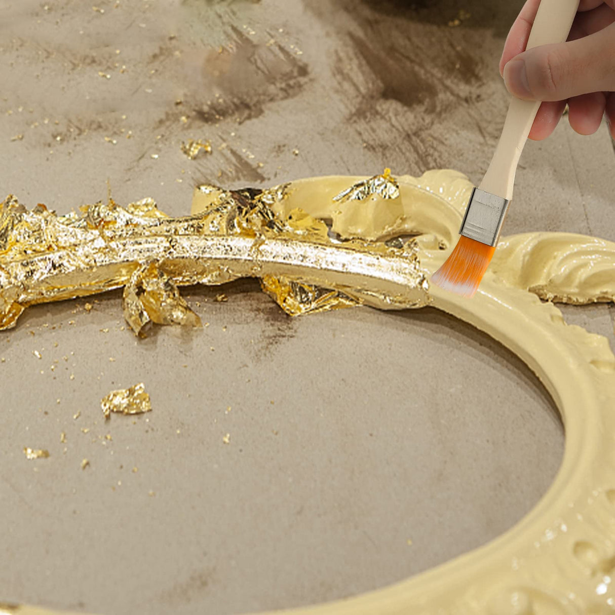 Gilding Adhesive, 100ml Epoxy Resin Gold Leaf Adhesive for Professional Craft Use, Water Based Gold Leaf Paint for Craft Art Use, Pasting Foil KINNO