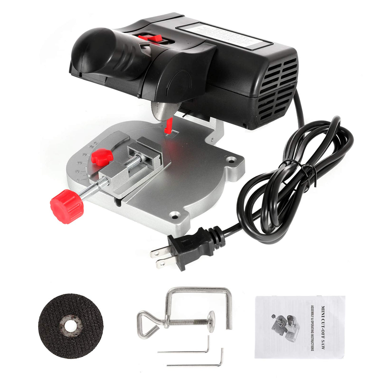 BEAMNOVA Mini Miter Saw Electric Power Table Saw Benchtop Cut-Off Chop Saw Max 45 Degree Cutting for Crafts Miniatures Metal Wood Plastic Compound BEAMNOVA