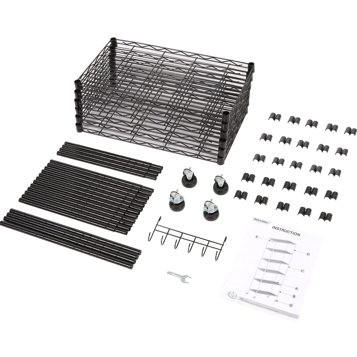 Homdox 6 Tier Wire Shelving Unit on Wheels, Storage Shelves for Garage Kitchen Living Room, Heavy Duty Shelving Rack, 21.26 x 11.42 x 72.05 inch (L x Homdox