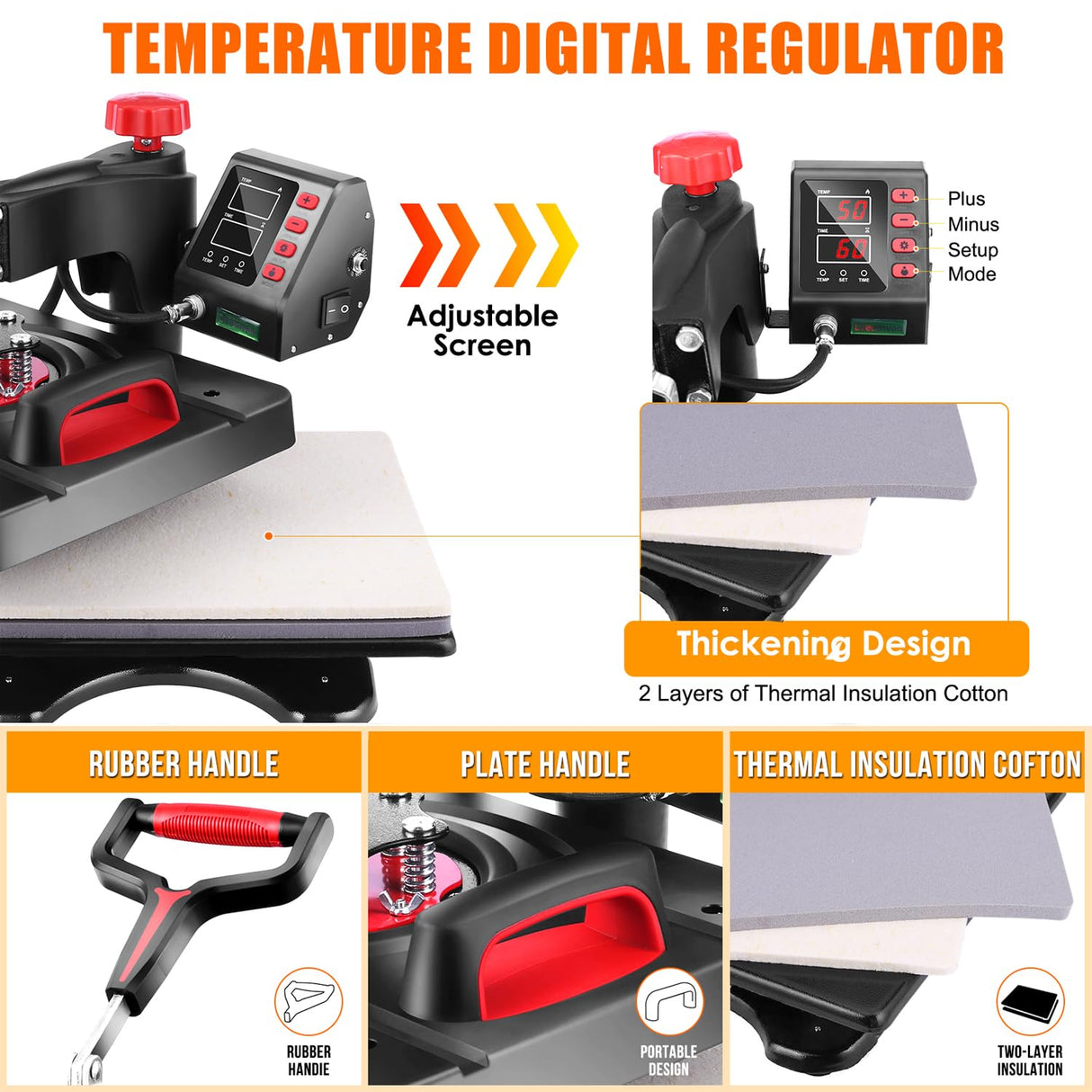 AKEYDIY 8 in 1 Heat Press, 12x15 Heat Press Machine for Tshirts, 360° Swing Away Shirt Press Machine for Sublimation, Multifunction Heat Press AKEYDIY