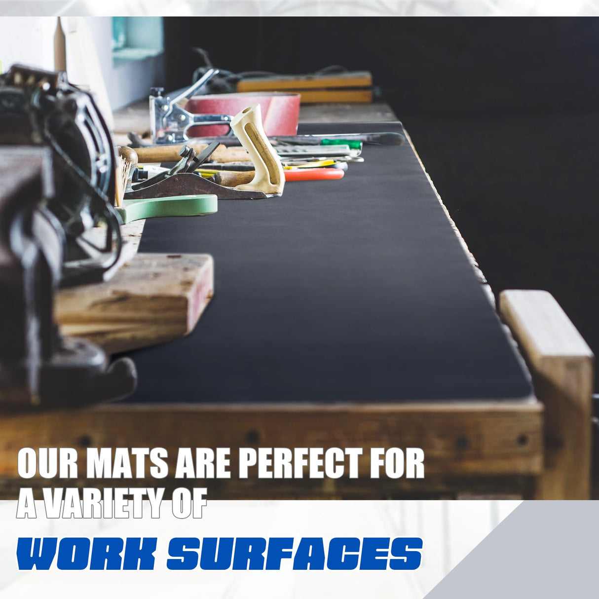 Drydiet 23.5 Inches x 47.5 Inches Black Work Bench Mat PU Leather Easy to Clean Products Bench Mat Scratch Resistant Workbench Mat for Protects Drydiet