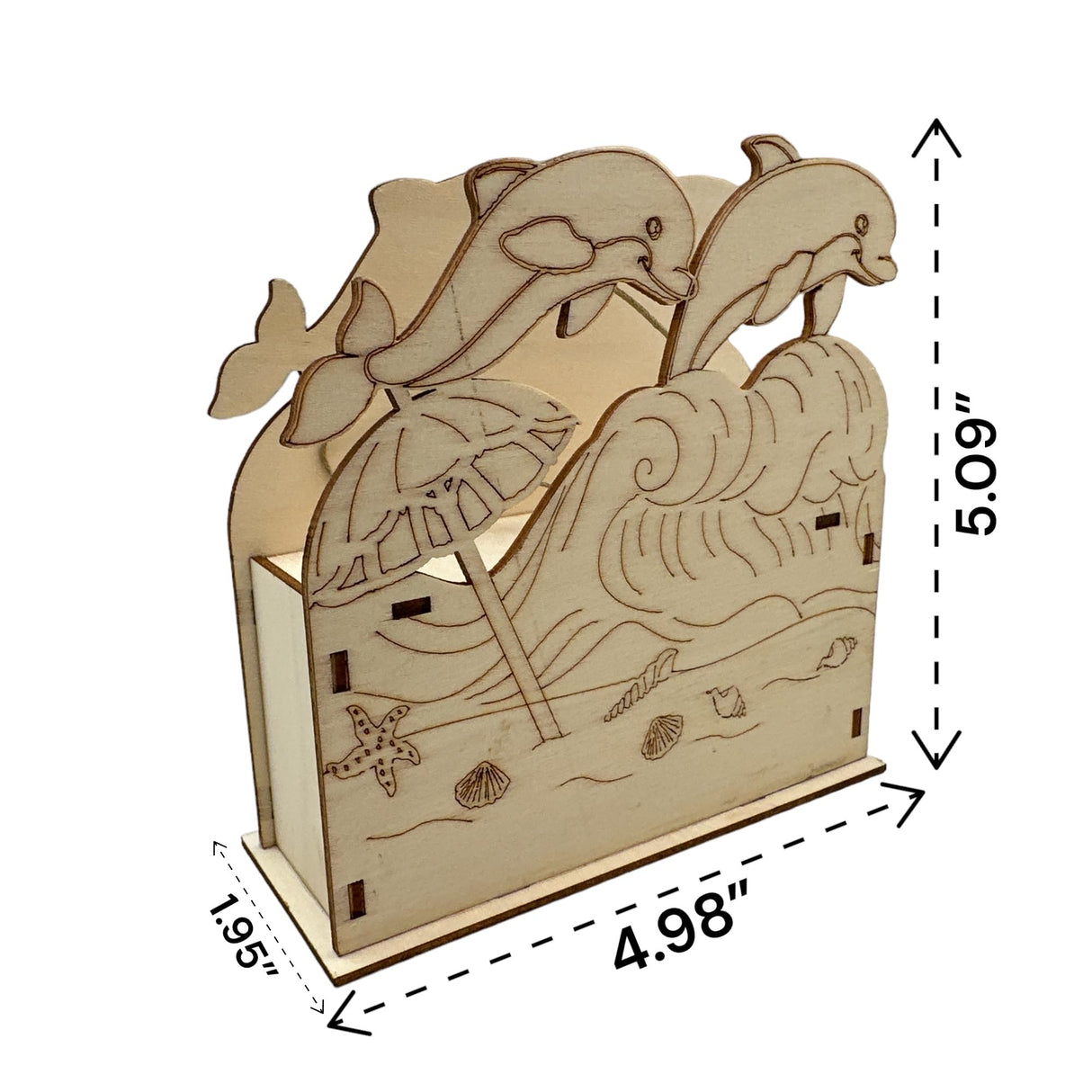 Oojami Wooden Dolphin Beach Crafting Kit: 12 DIY Unfinished Dolphin Beach Decoration Party Favors Supplies Ideal for Kids and Adults of All Ages with Oojami