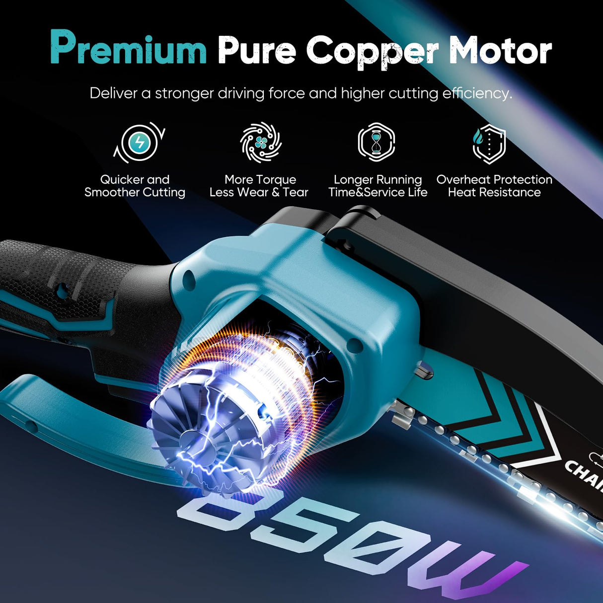 Mini Chainsaw, 6-Inch Chain saw with 2 Pack 2000mAh Batteries, Portable Handheld Chainsaw, Mini Chainsaw Cordless for Wood Cutting Tree Trimming DIY HOPTO