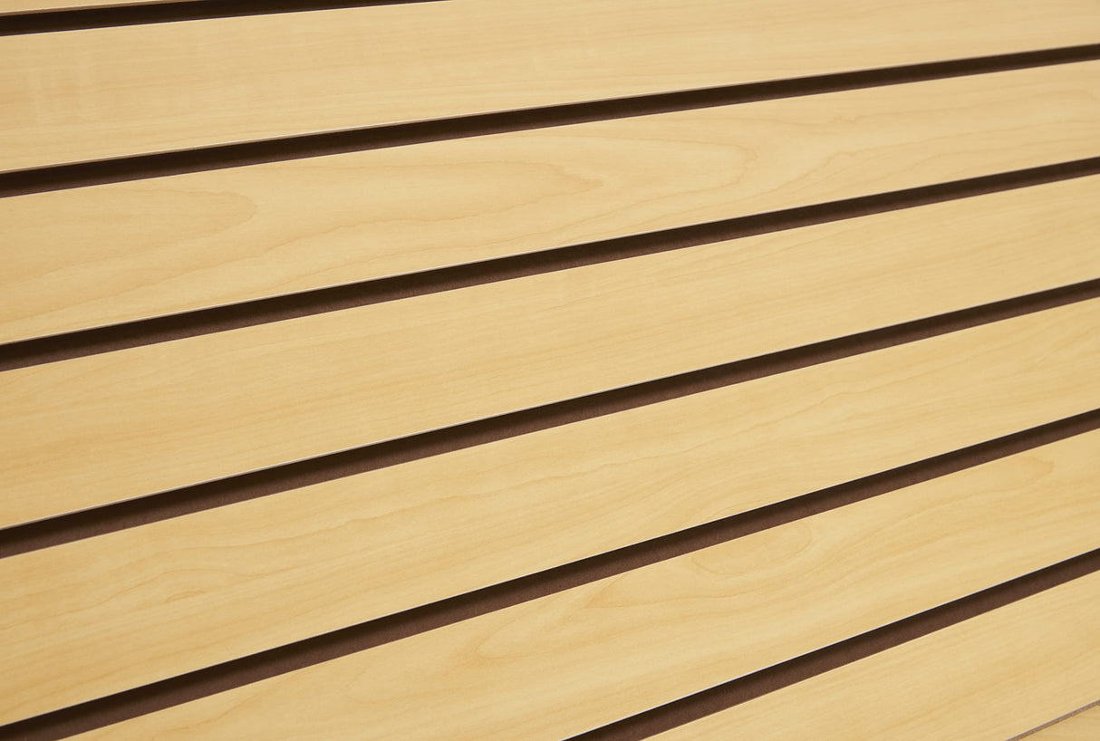 SSWBasics 4 ft x 2 ft Horizontal Maple Slatwall Easy Organizer Panels (24"H x 48"L) - Pack of 2 - Perfect for Retail Store, Garage Wall, and Craft SSWBasics