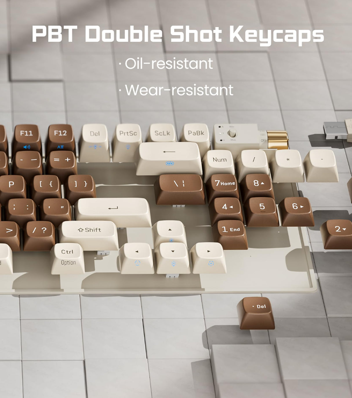 ROYALAXE R100 Wireless Mechanical Keyboard, Hot Swappable Wired/2.4G Wireless/Bluetooth Keyboard with RGB Light for Windows & Mac, PBT Keycaps, ROYALAXE