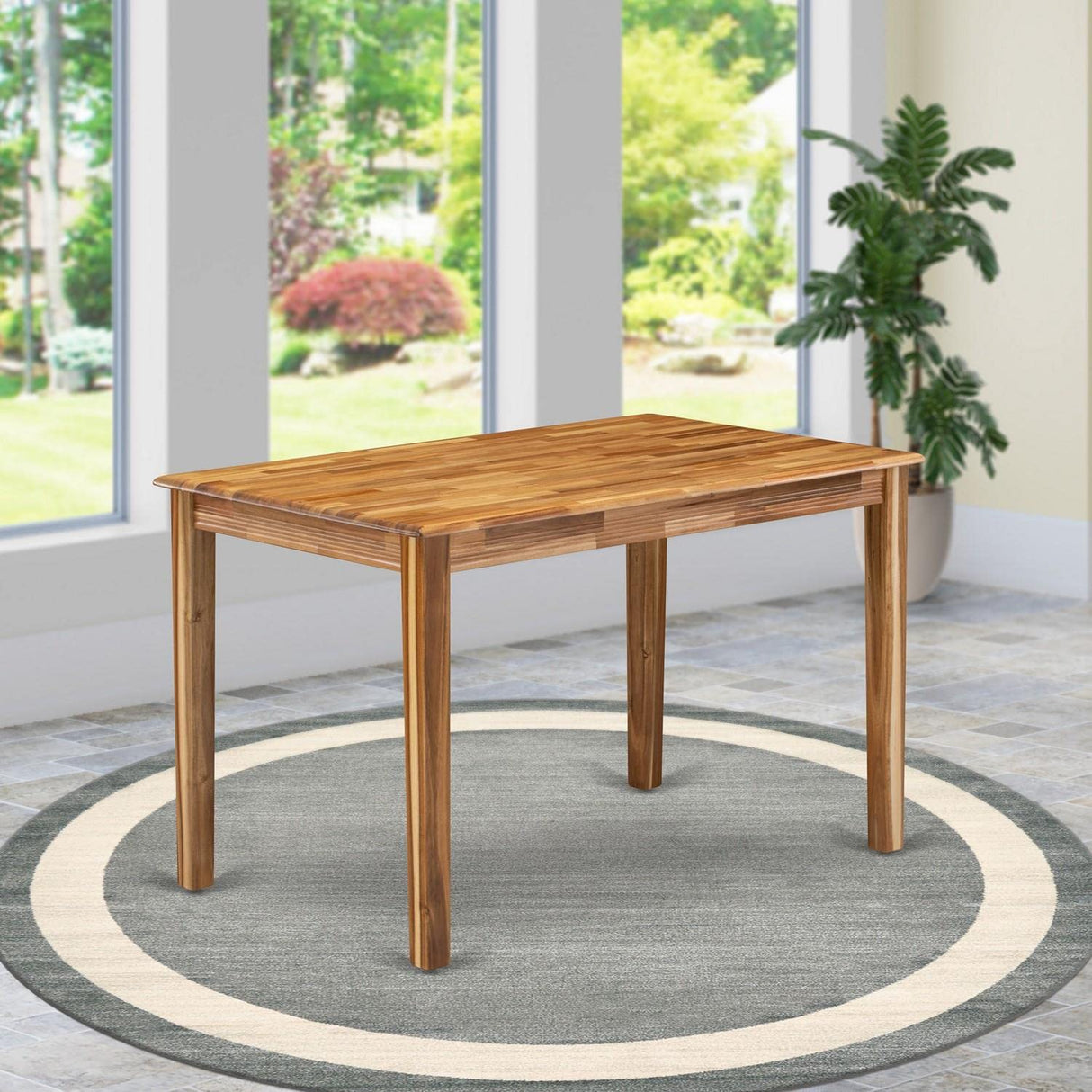 East West Furniture YAT-ANA-T Yarmouth Rectangle Kitchen Dining Table, 30x48 Inch, Natural East West Furniture