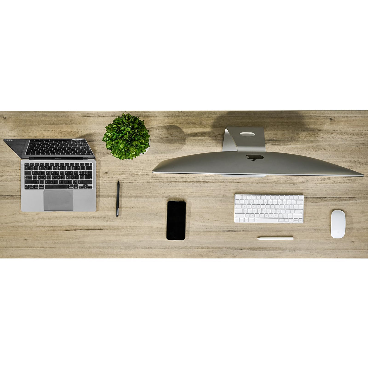 Kaboon Universal Tabletop 55"x20", Solid One-Piece Melamine Table Top, Double Desk L-Desk DIY, Home and Office, Oak Kaboon